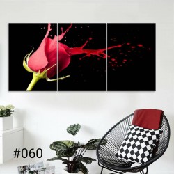 Tableau sur toile rouge fond noir