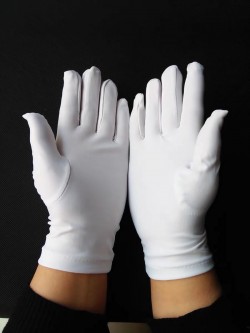 Gants en tissus coton blanc